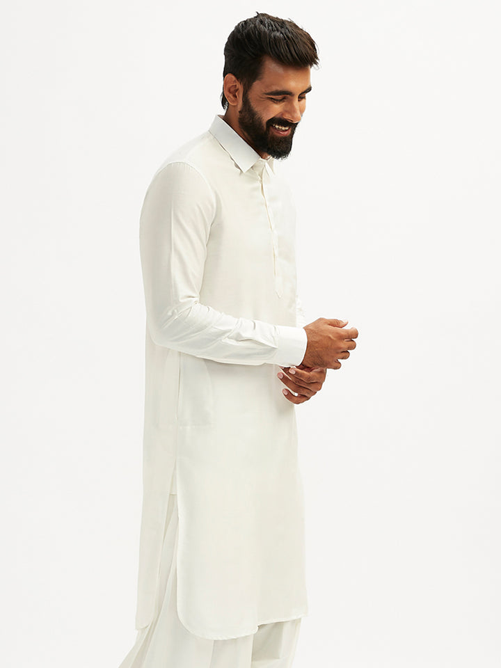 Men’s Solid Pathani Kurta and Patiala Pyjama Set
