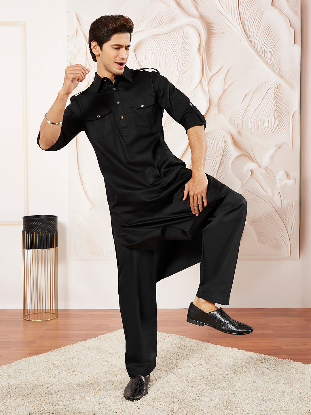 black pathani dress for men