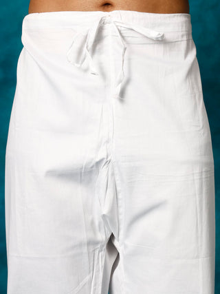 VASTRAMAY Men's White Pathani Suit Set
