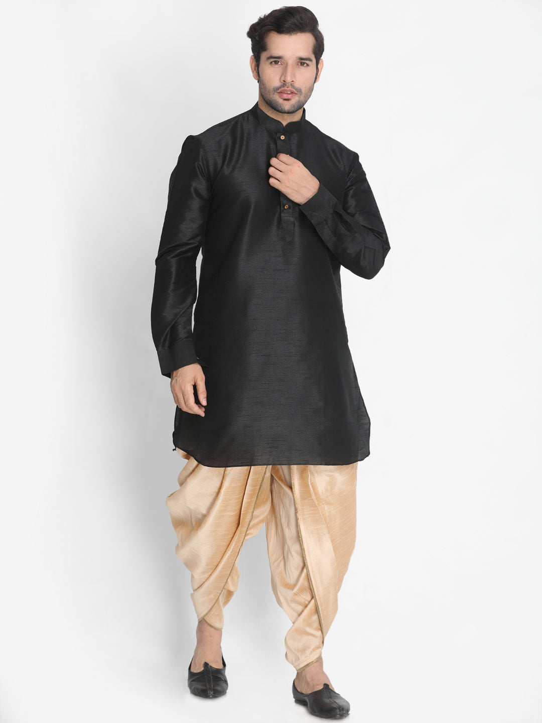 Men's Rose Gold Silk Blend Dhoti Pant