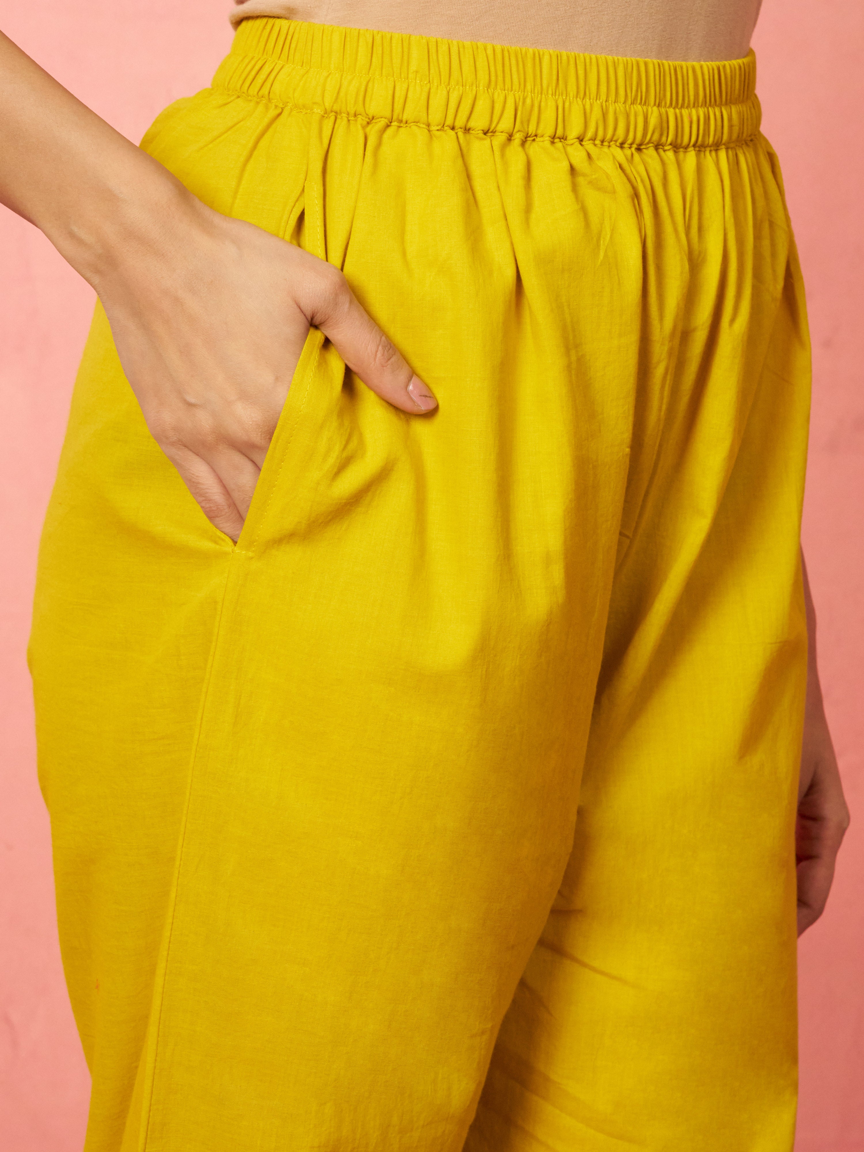 Women's Mustard Chanderi Anarkali Kurta Set