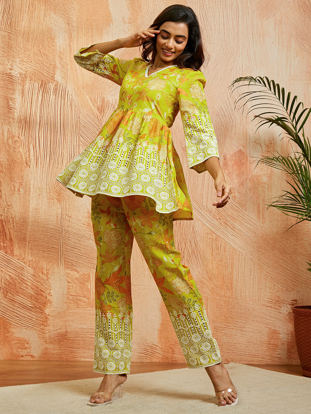 Women's Pista Green Co Ords Set