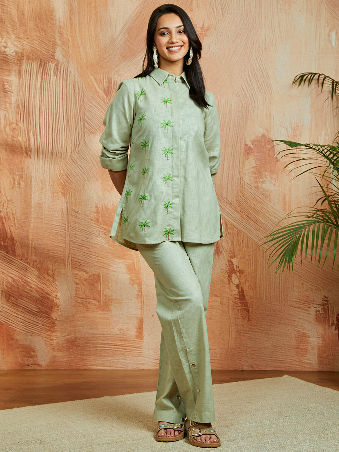 Women's Pista Green Co Ords Set