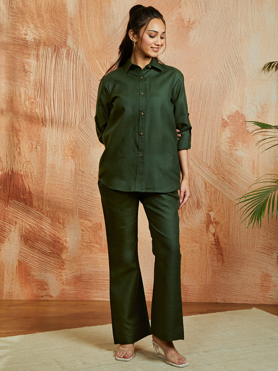 Women's Mehendi Green Co Ords Set