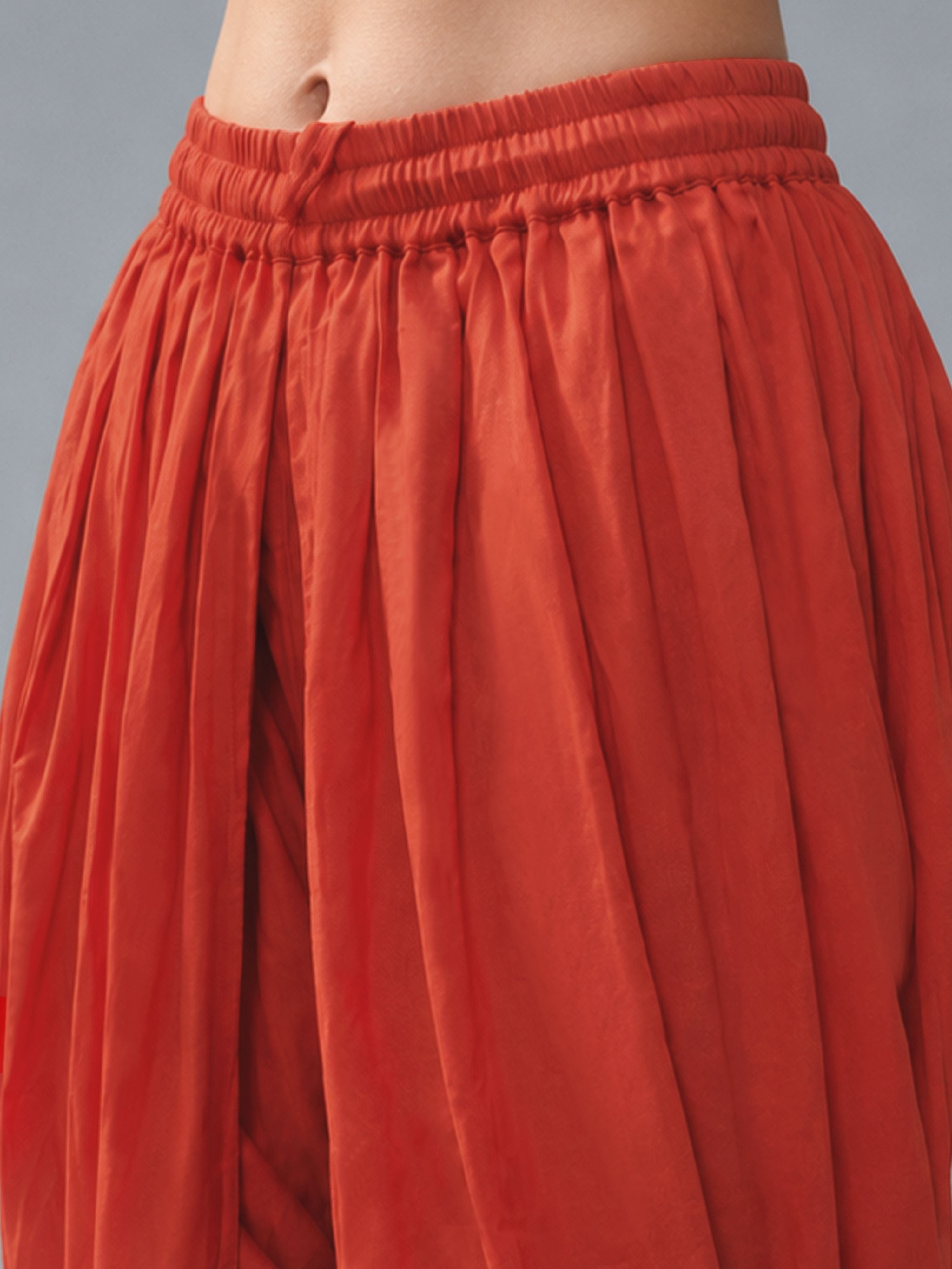 Women's Pink Cotton-Blend Solid Dhoti