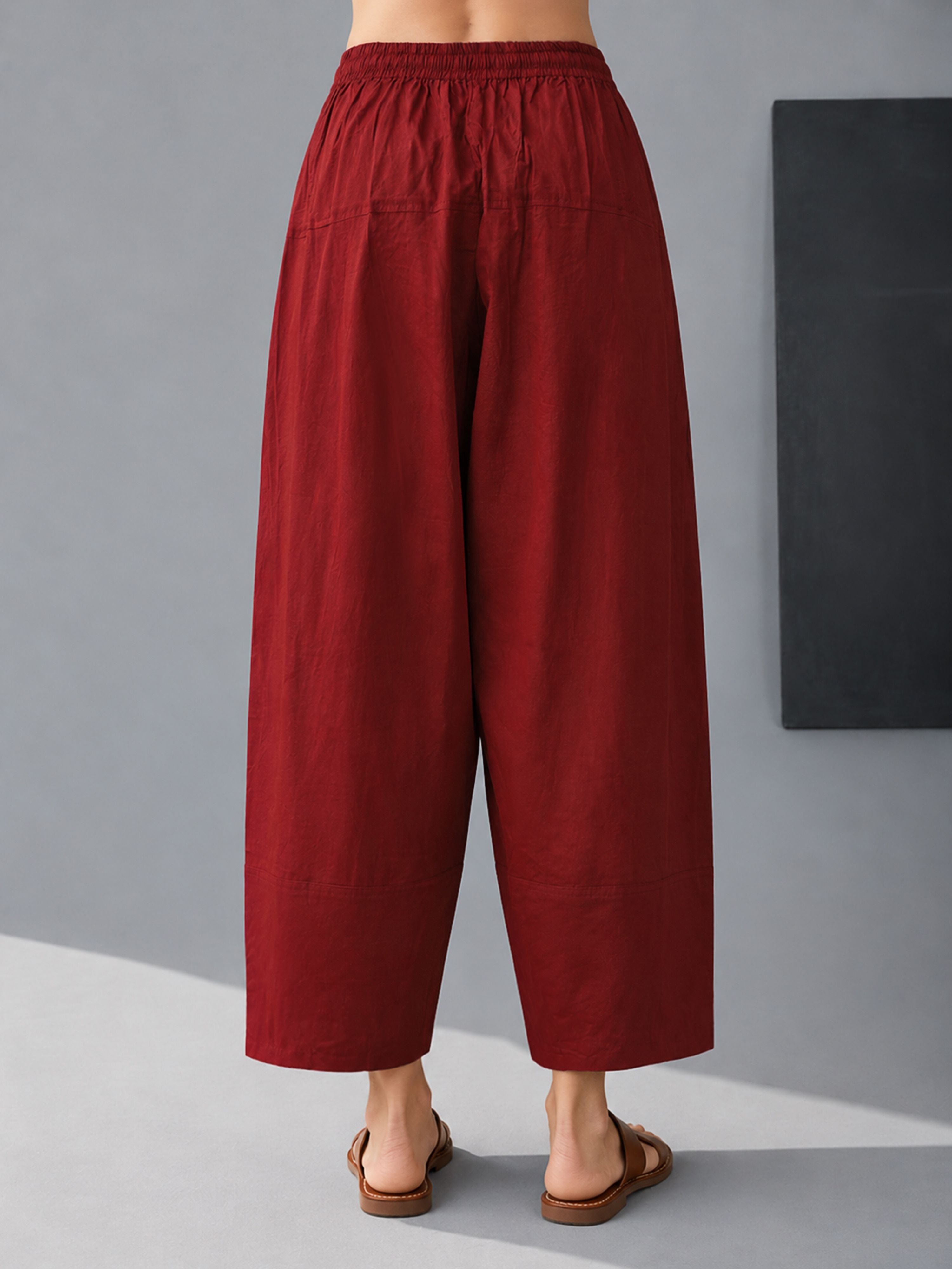 Women's Rust Cambric Cotton Solid Palazzo