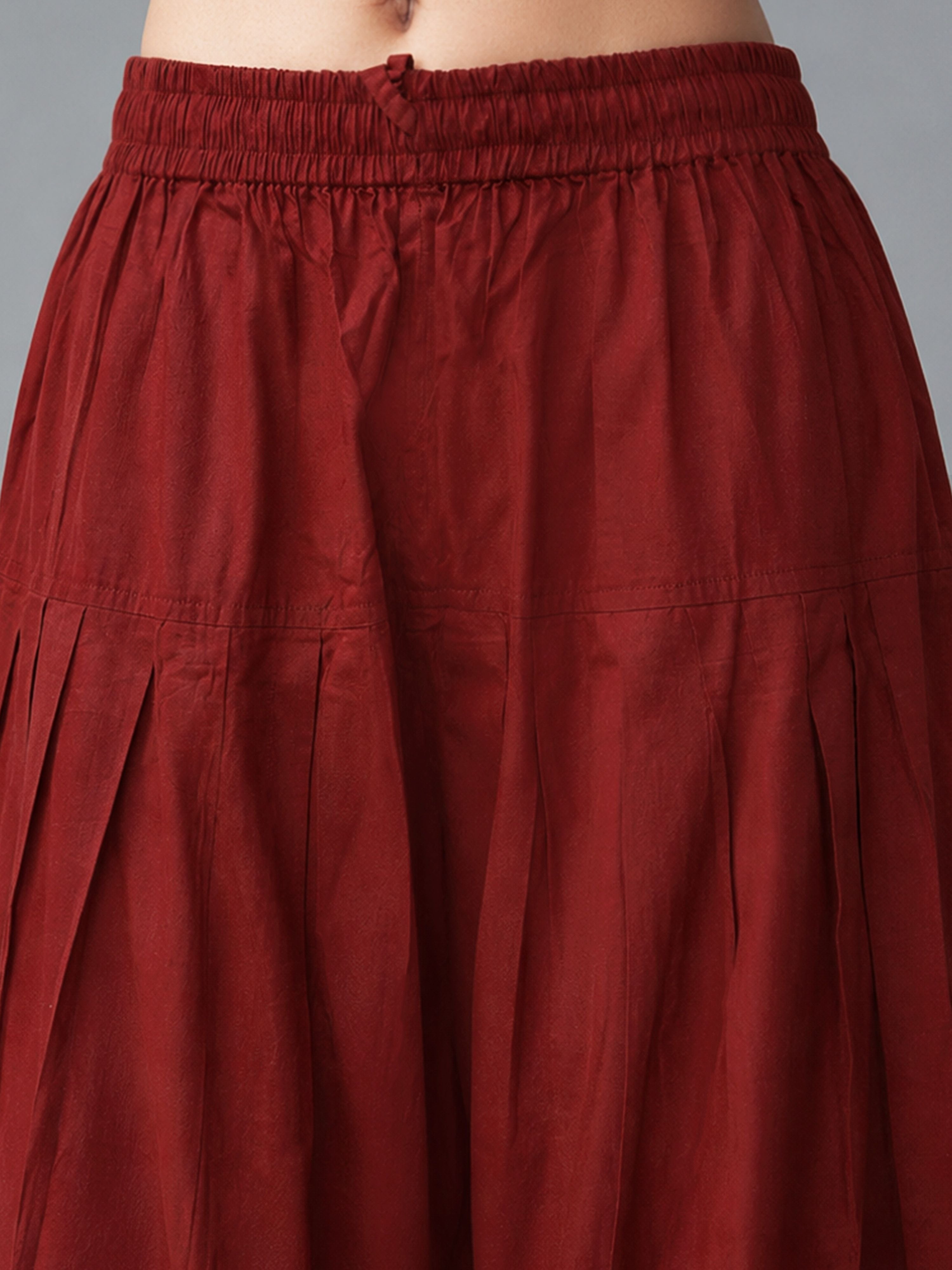 Women's Rust Cambric Cotton Solid Palazzo