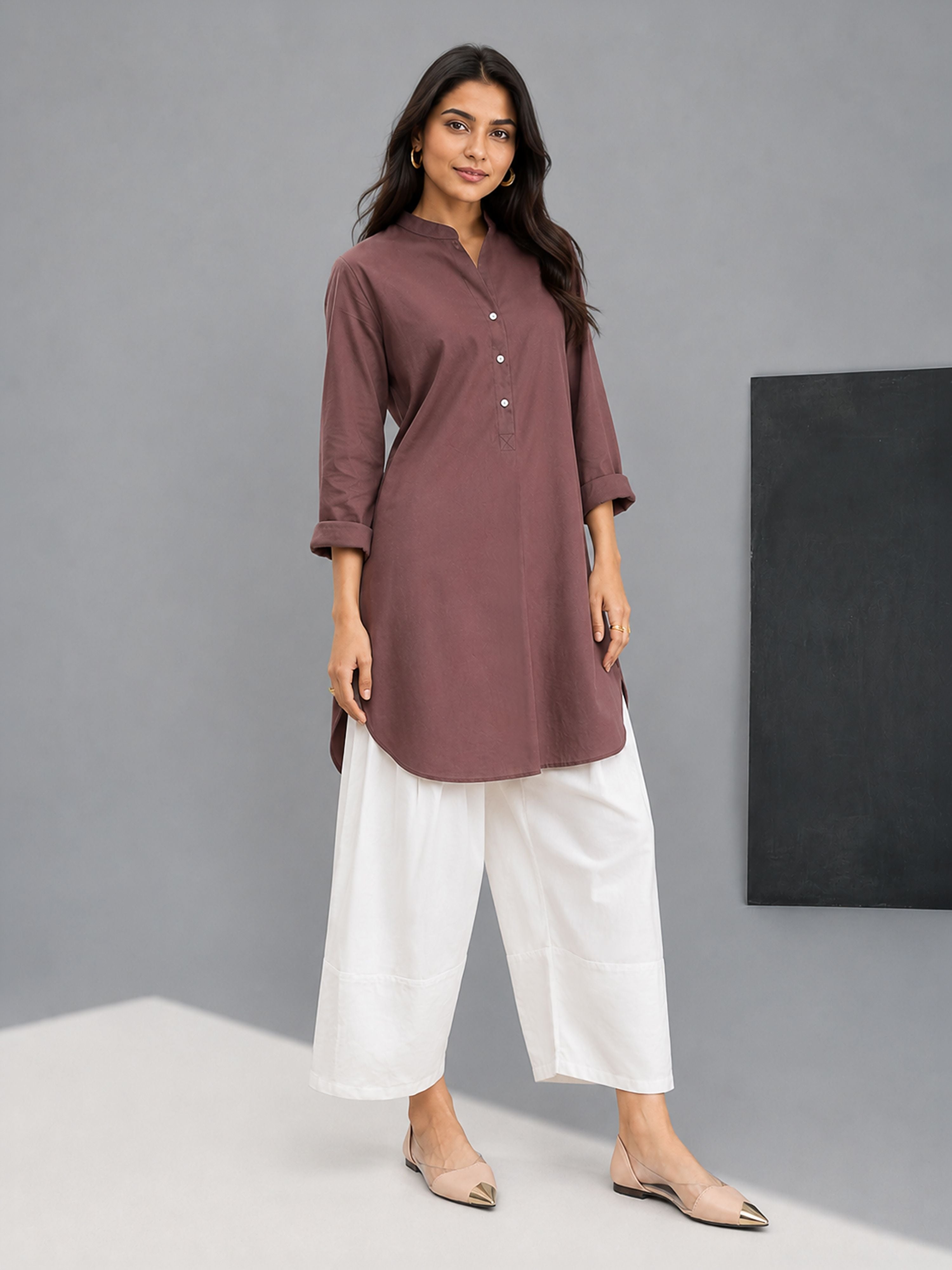 Women's White Cotton Solid Salwar