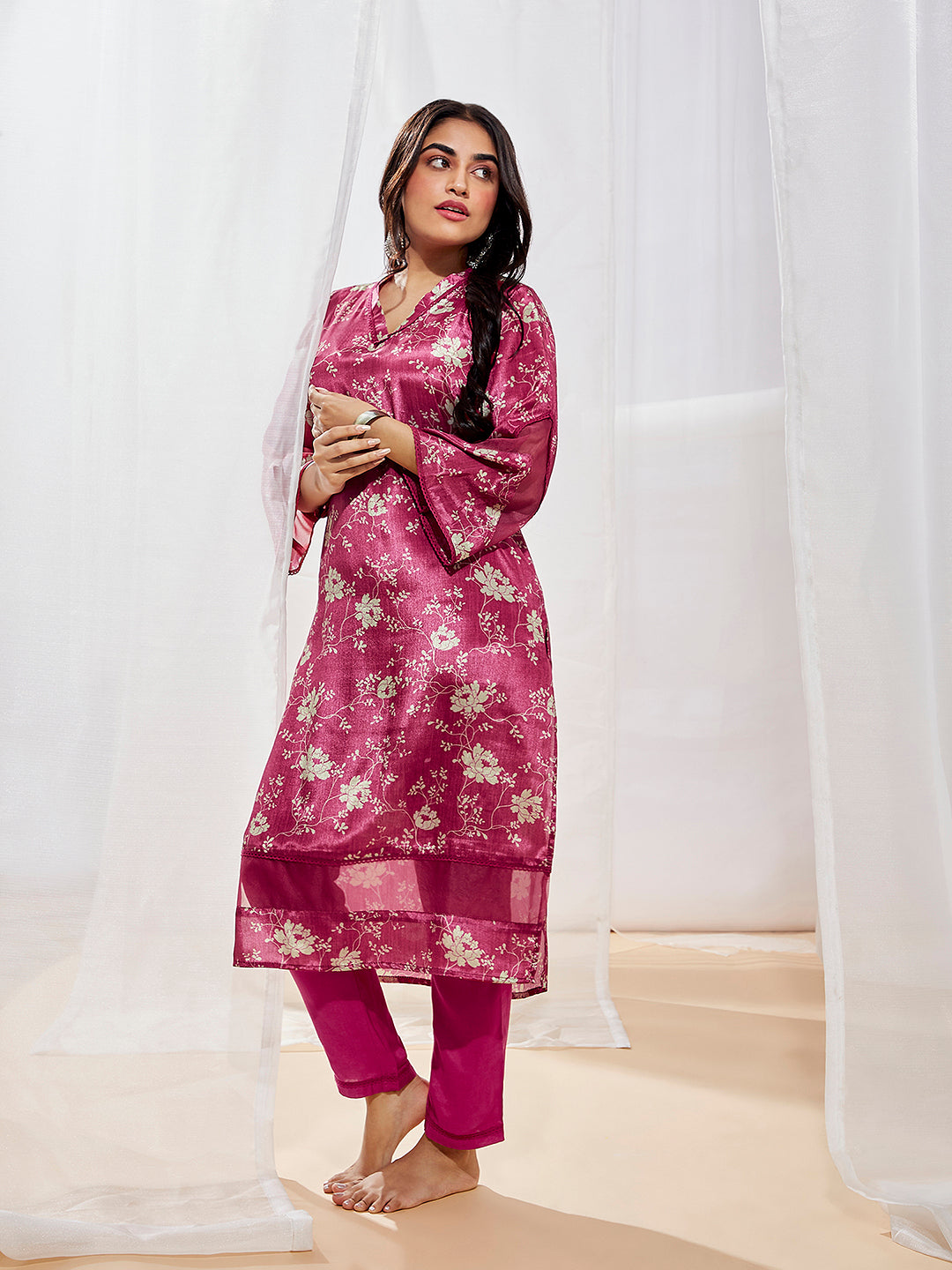 Women's Pink Kurta Set