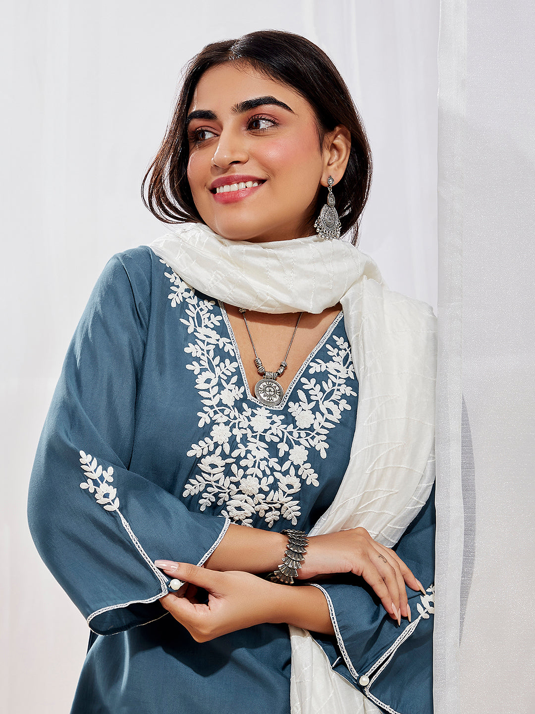 Women's Grey Kurta Set