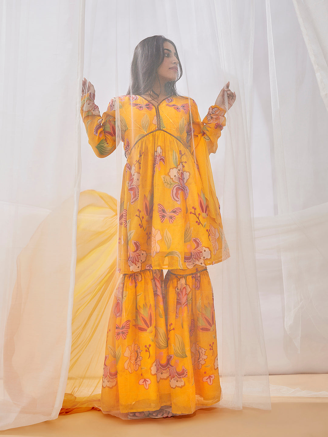 Women's Mustard Kurta Set