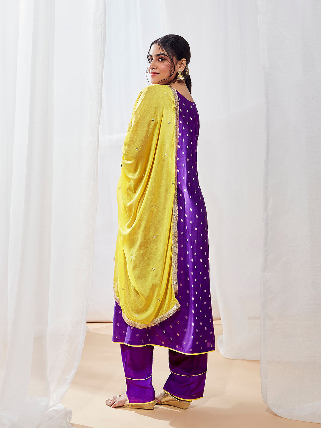 Women's Purple Kurta Set