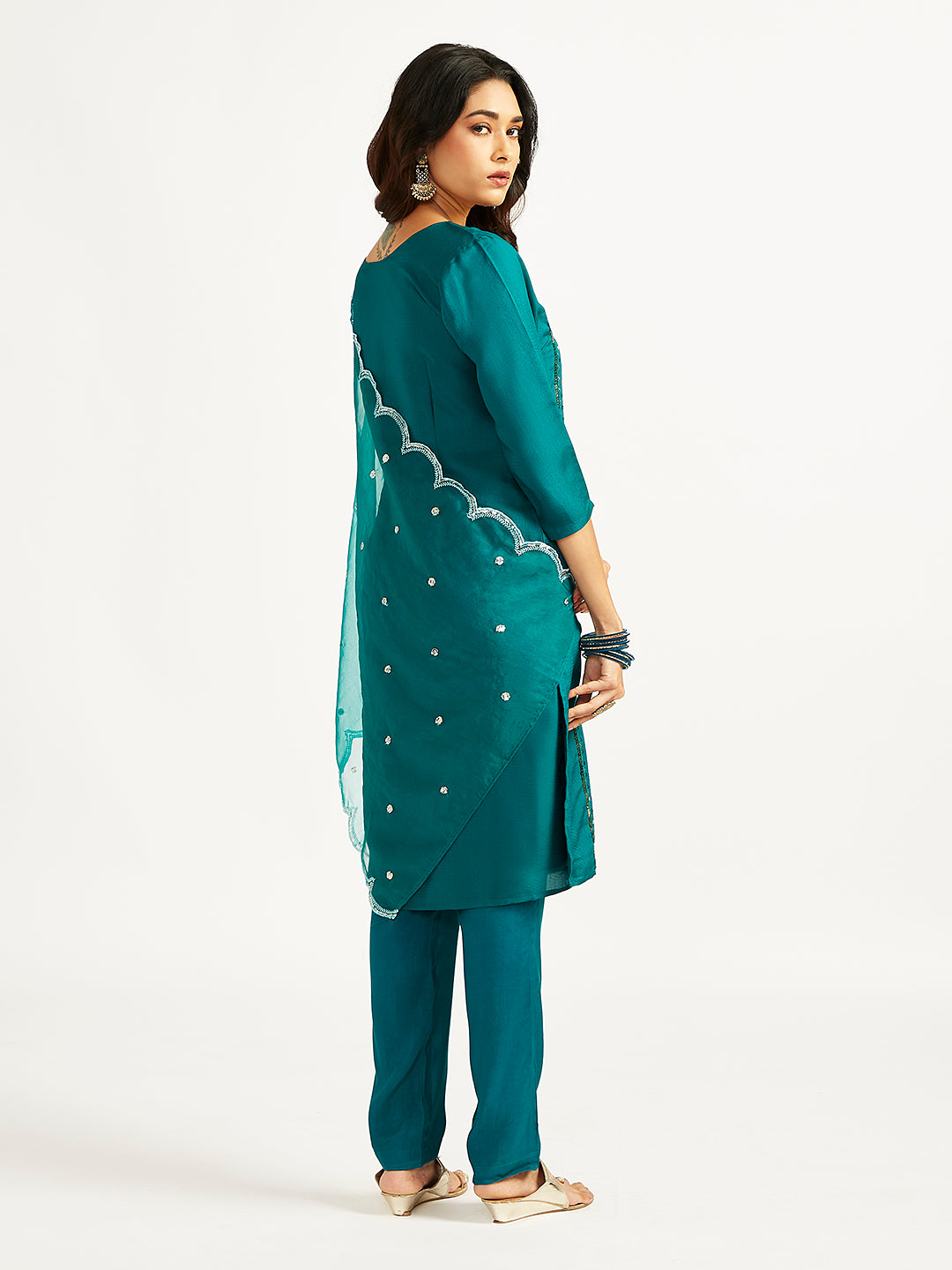 Women's Bottle Green Kurta Set