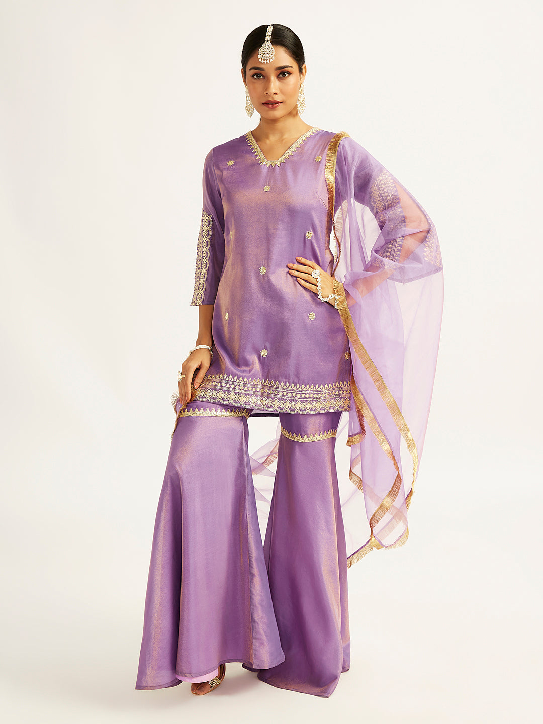 Women's Lavender Sharara Set