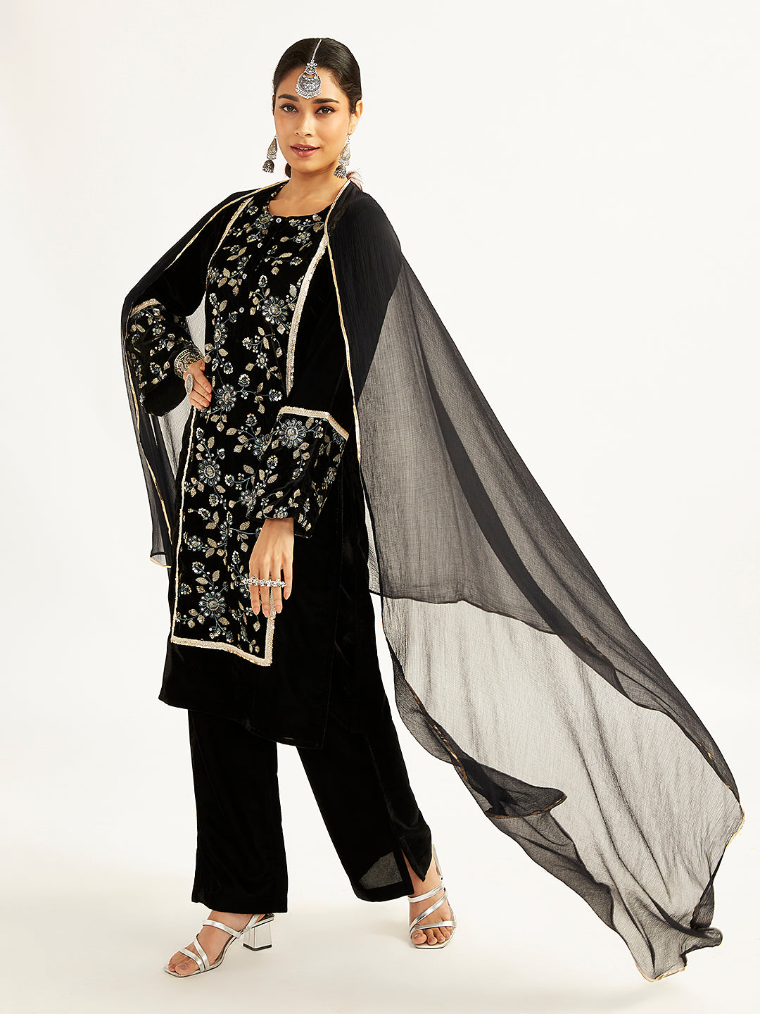 Women's Black Kurta Set