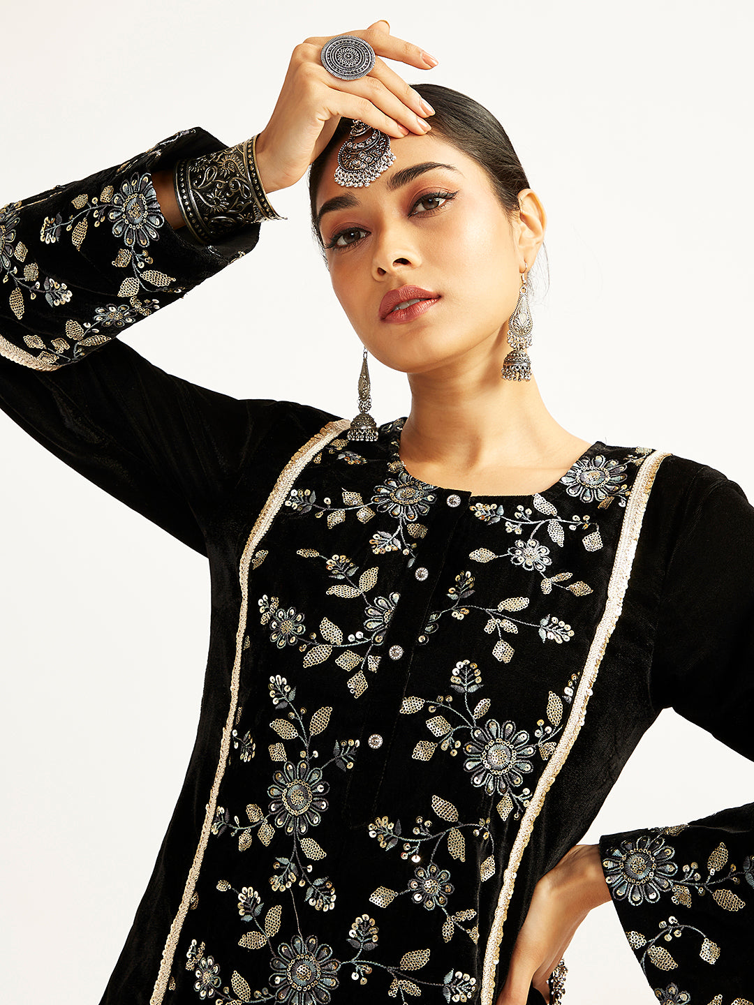 Women's Black Kurta Set