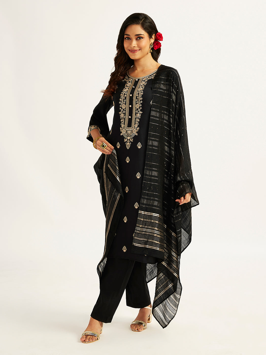 Women's Black Kurta Set