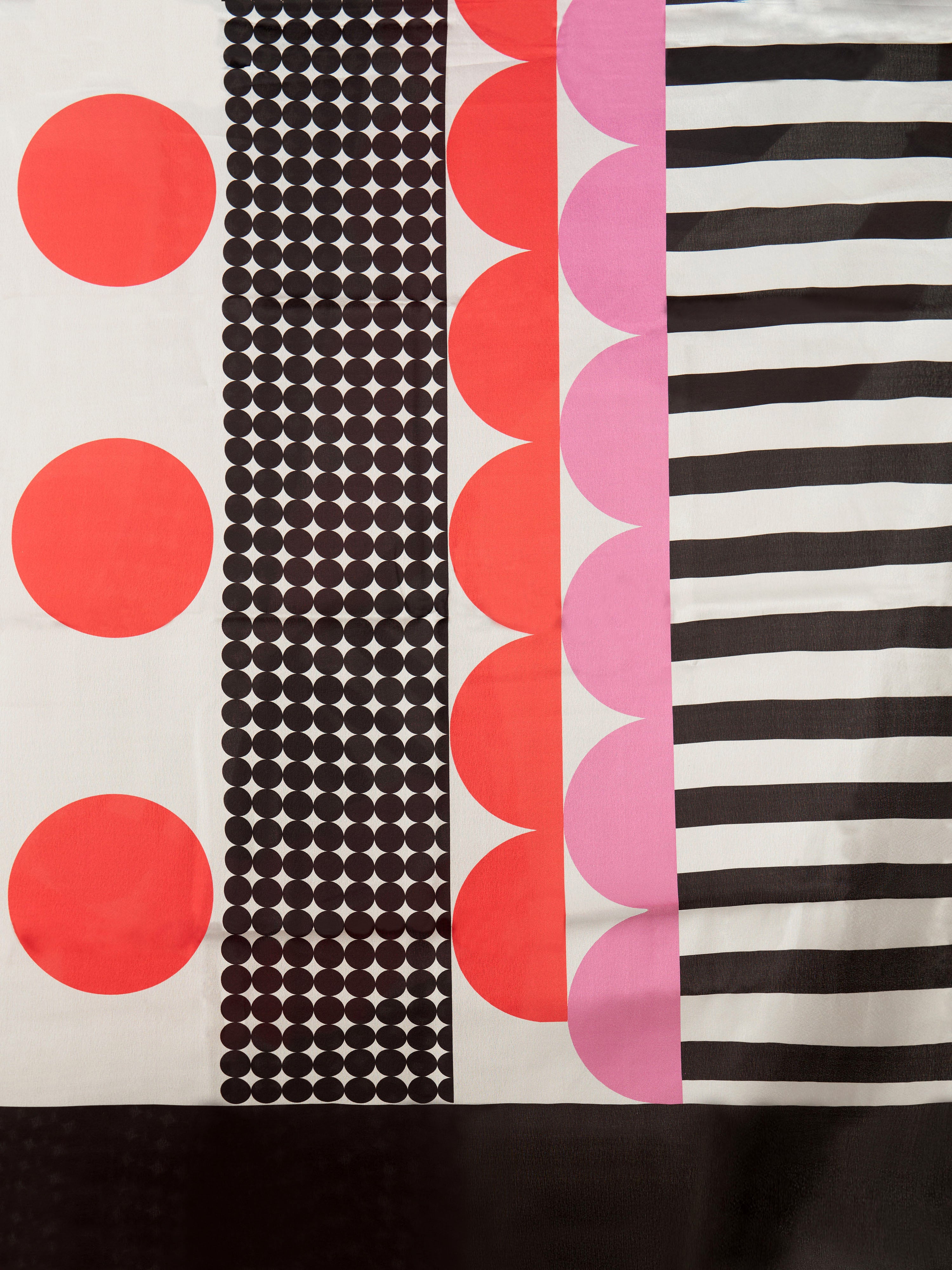 Women's White  Polka Dots, Striped Saree with Unstitched Blouse Piece