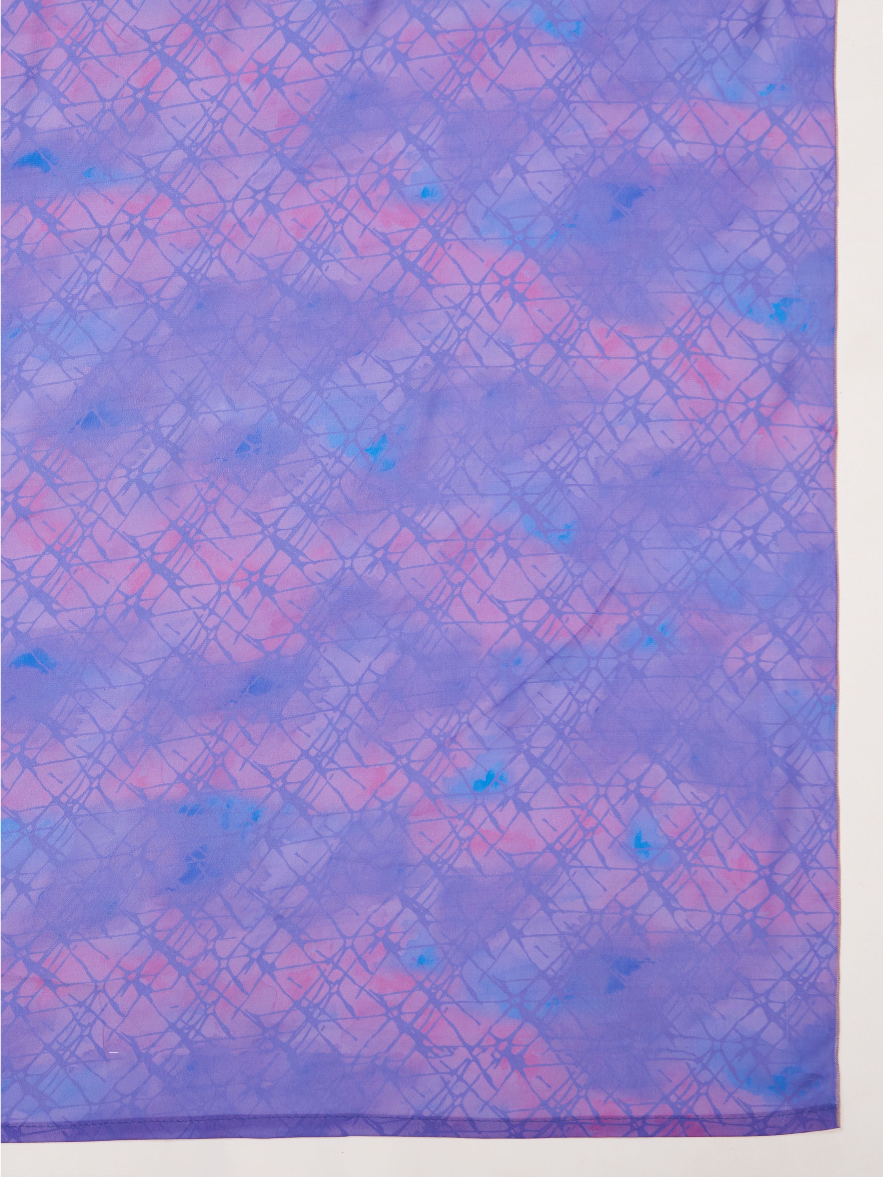 Women's Multicolor Organza Abstract Saree With Unstitched Blouse Piece