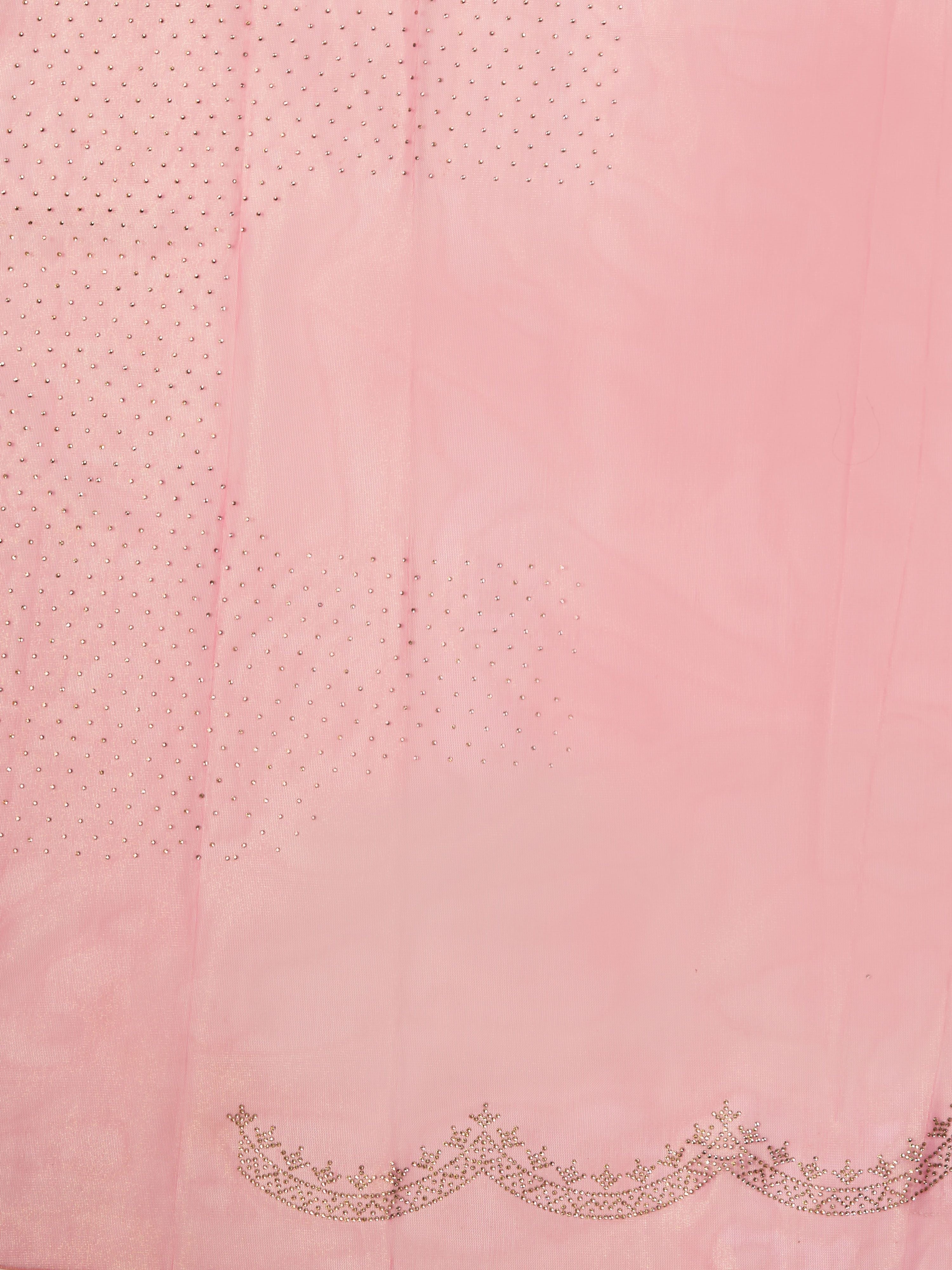 Women's Pink Organza Ethnic Motifs Saree With Unstitched Blouse Piece