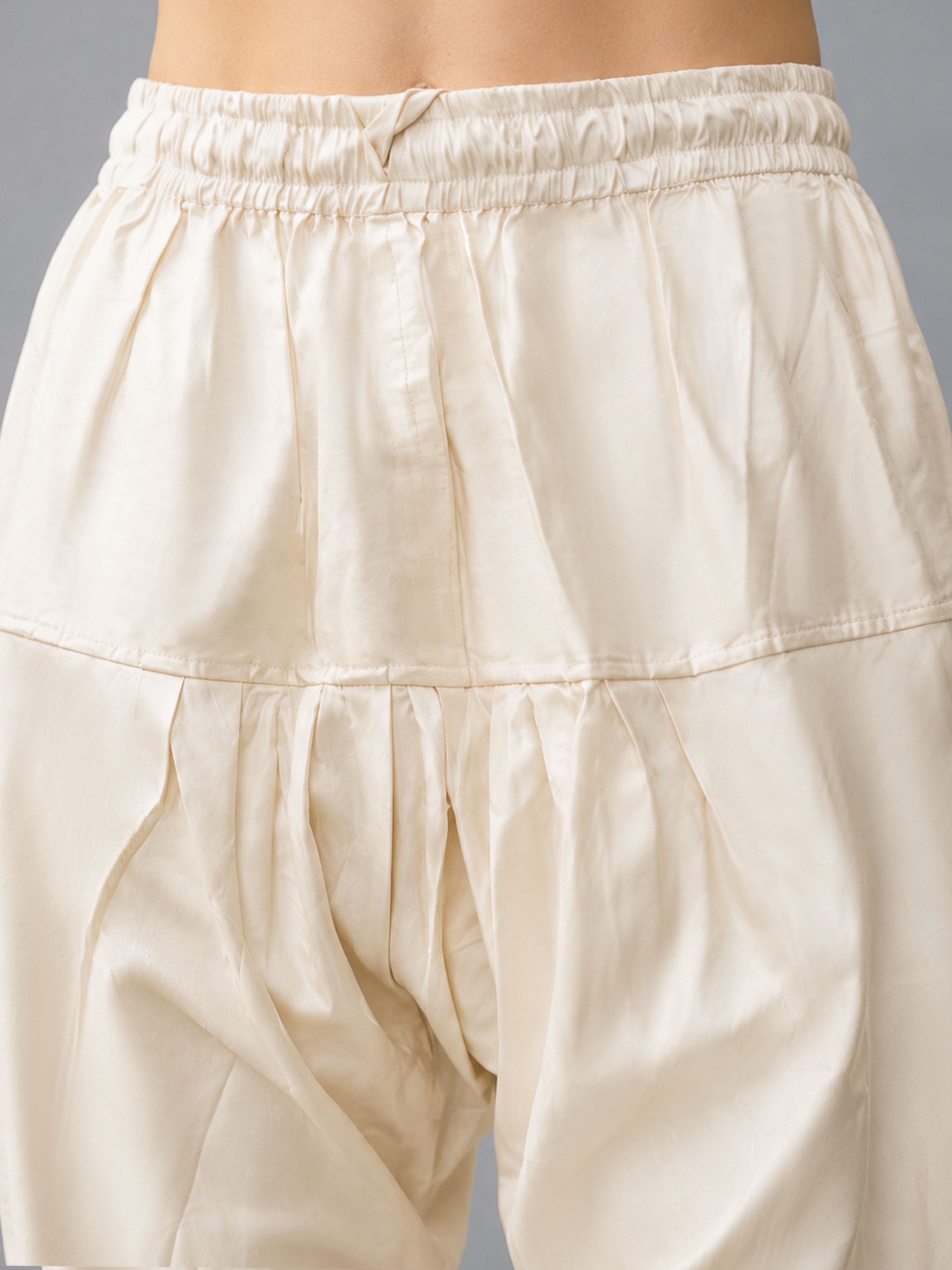 Women's Cream Viscose Solid Churidar