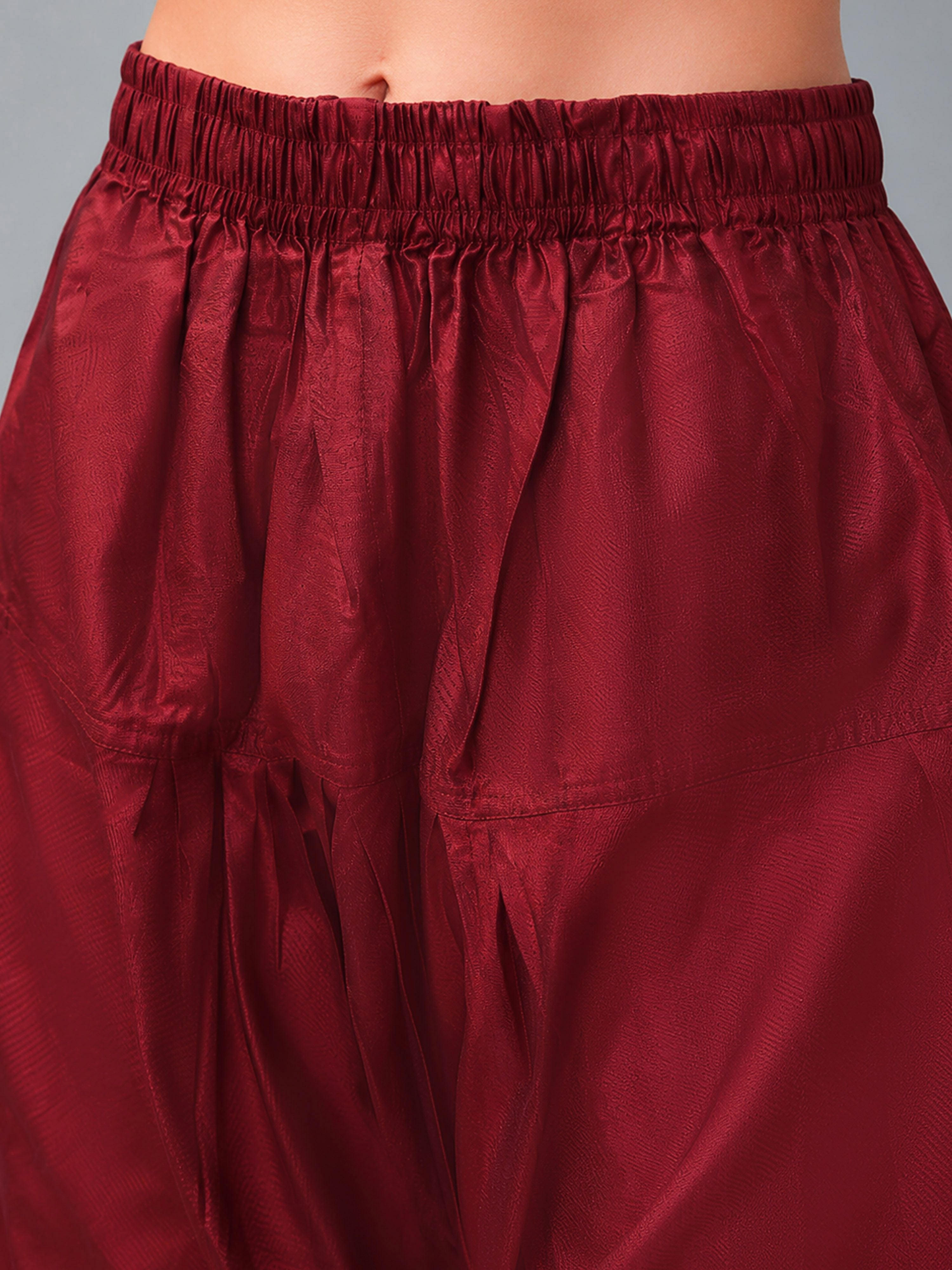 Women's Maroon Viscose Solid Churidar