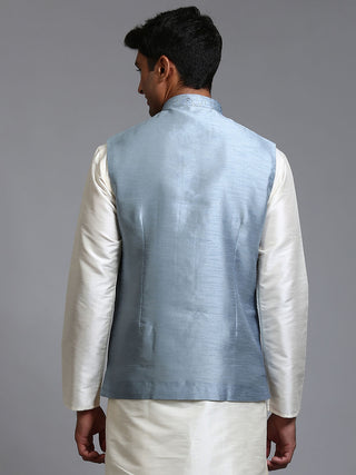 VM BY VASTRAMAY Men's Grey Embellished Jacket