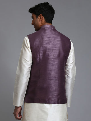 VM BY VASTRAMAY Men's Purple Embellished Jacket