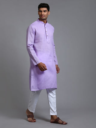 VM BY VASTRAMAY Men's Purple Cotton Kurta with Pant Set