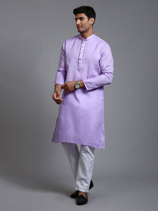 VM BY VASTRAMAY Men's Purple Cotton Kurta Pyjama Set