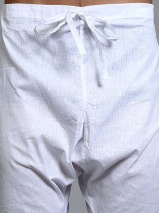VM Men's Maroon And White Cotton Kurta Pyjama Set