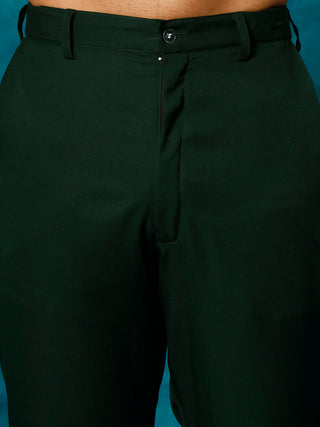 VM Men's Green Georgette Sequins Kurta Pyjama Set