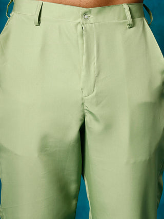 VM Men's Mint Green Georgette Sequins Kurta Pyjama Set
