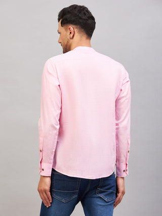 VM BY VASTRAMAY Men's Pink Short Cotton Kurta