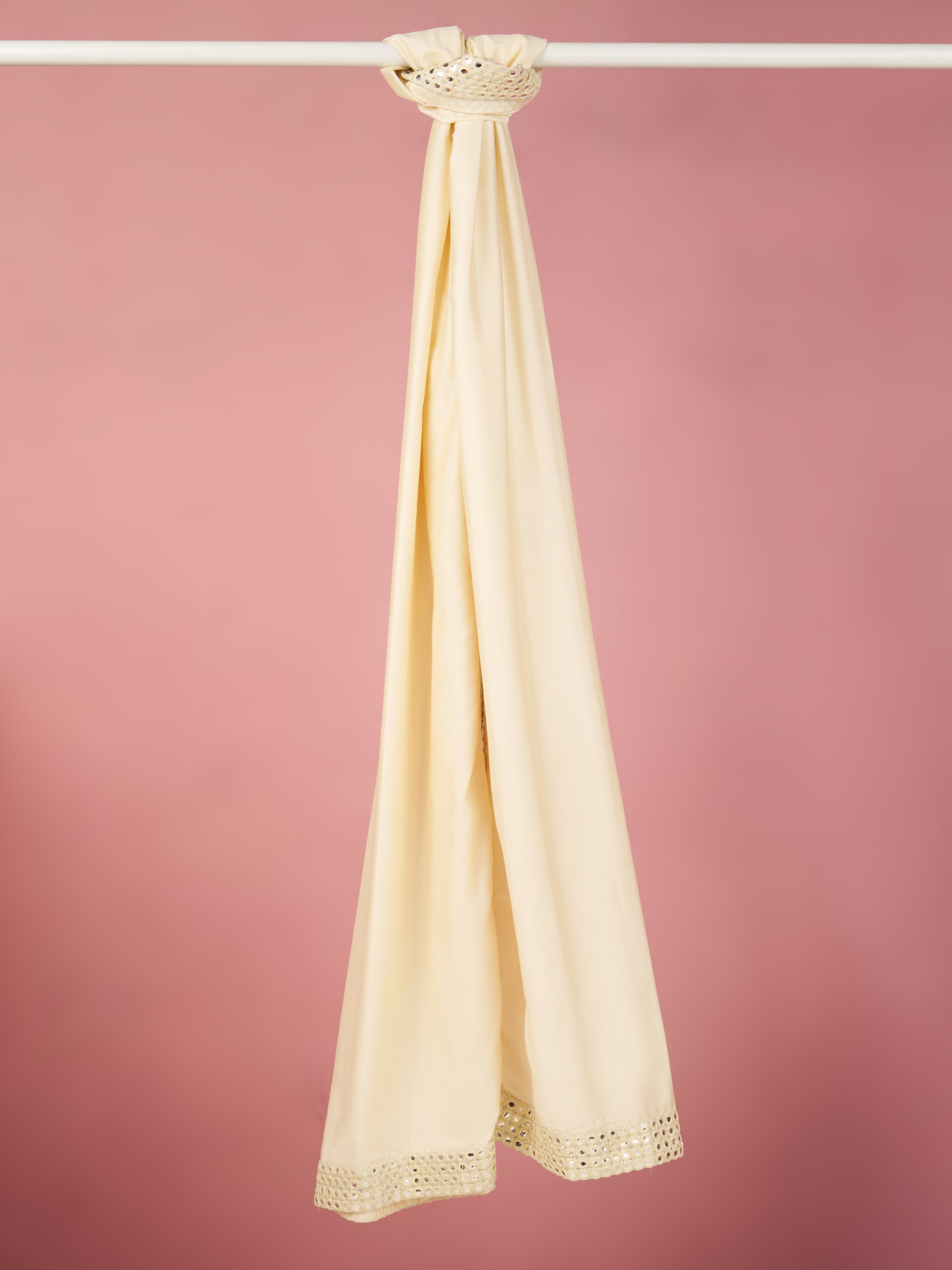 Men Cream Solid Stone Work Undetermined Dupatta
