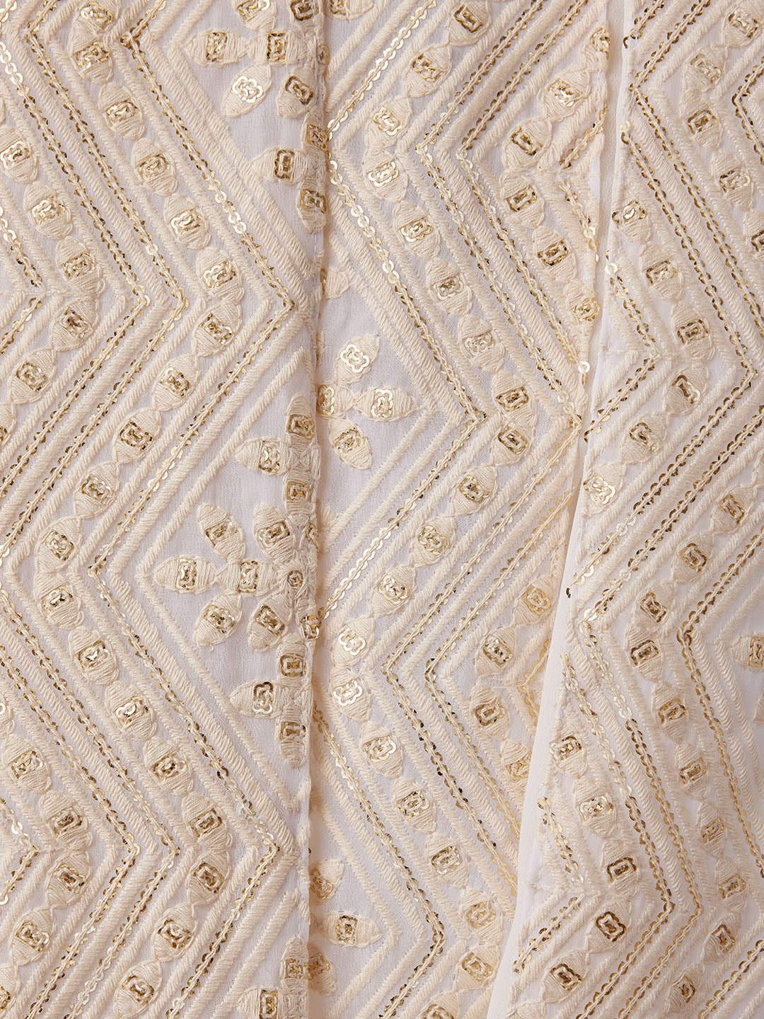 Men's White Solid Dupatta