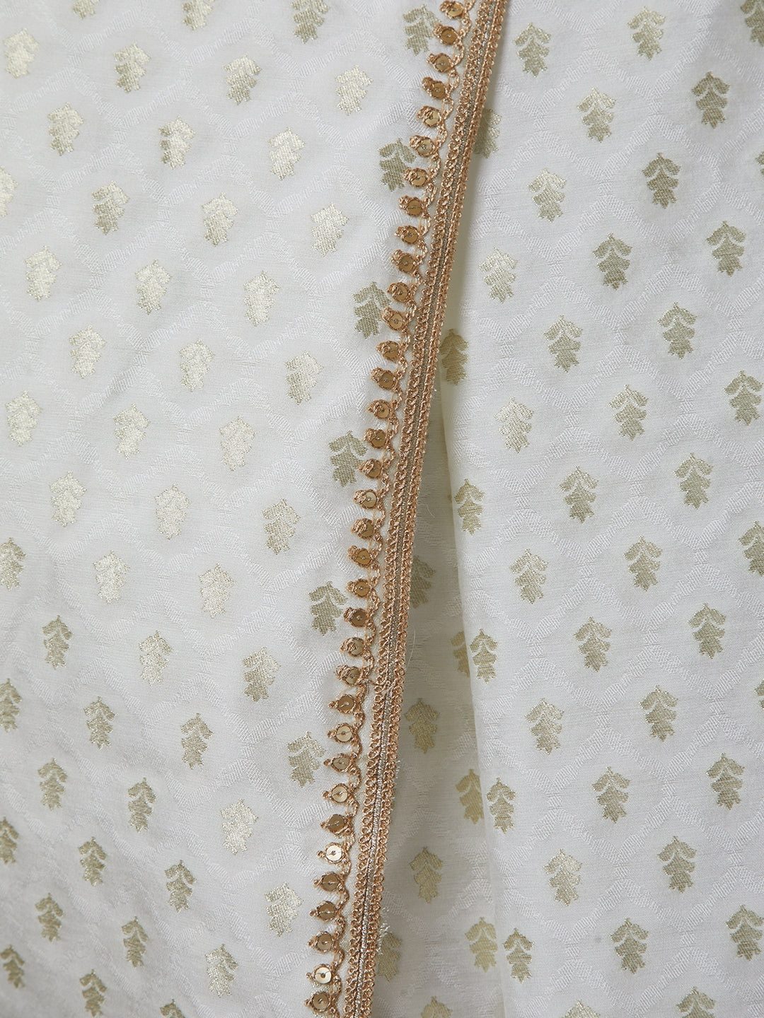 Men's White Paisley Dupatta