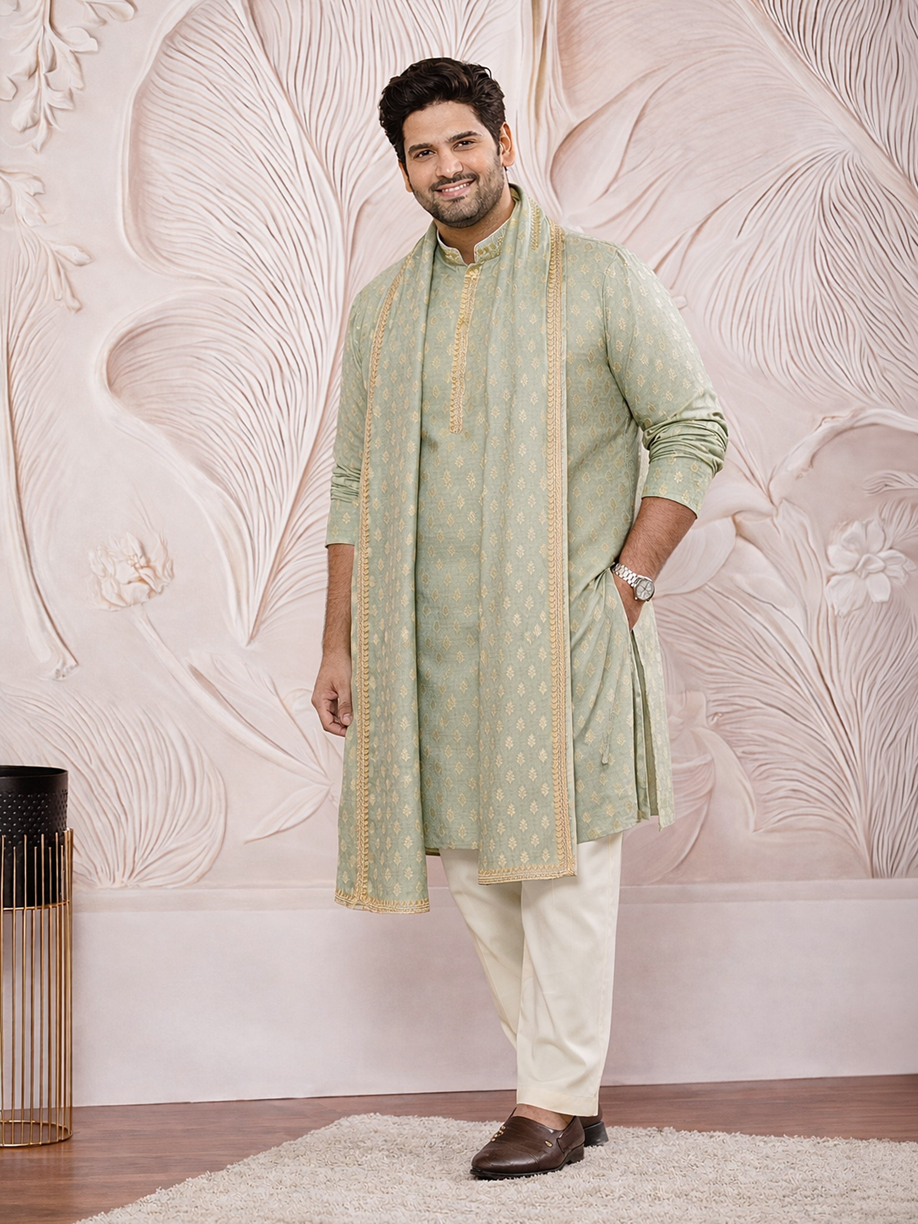Men's Green Paisley Dupatta
