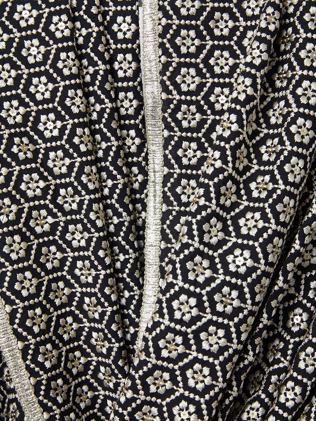 Men's Black Geometric Dupatta