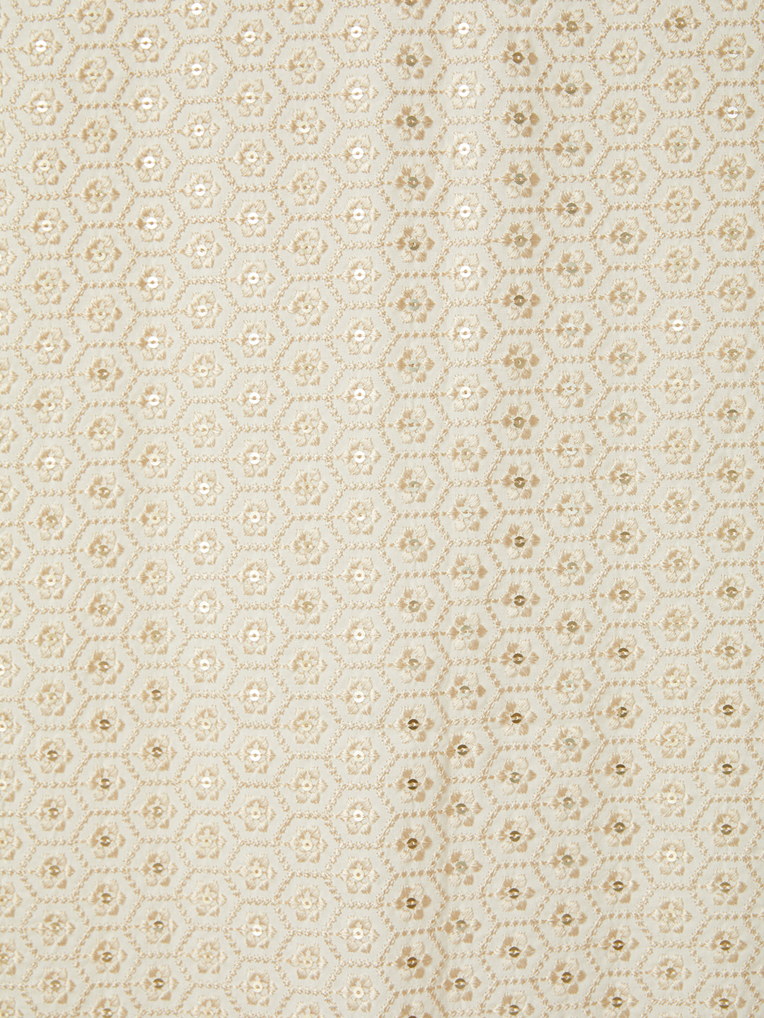 Men Cream Self Design Jacquard Weave Undetermined Dupatta