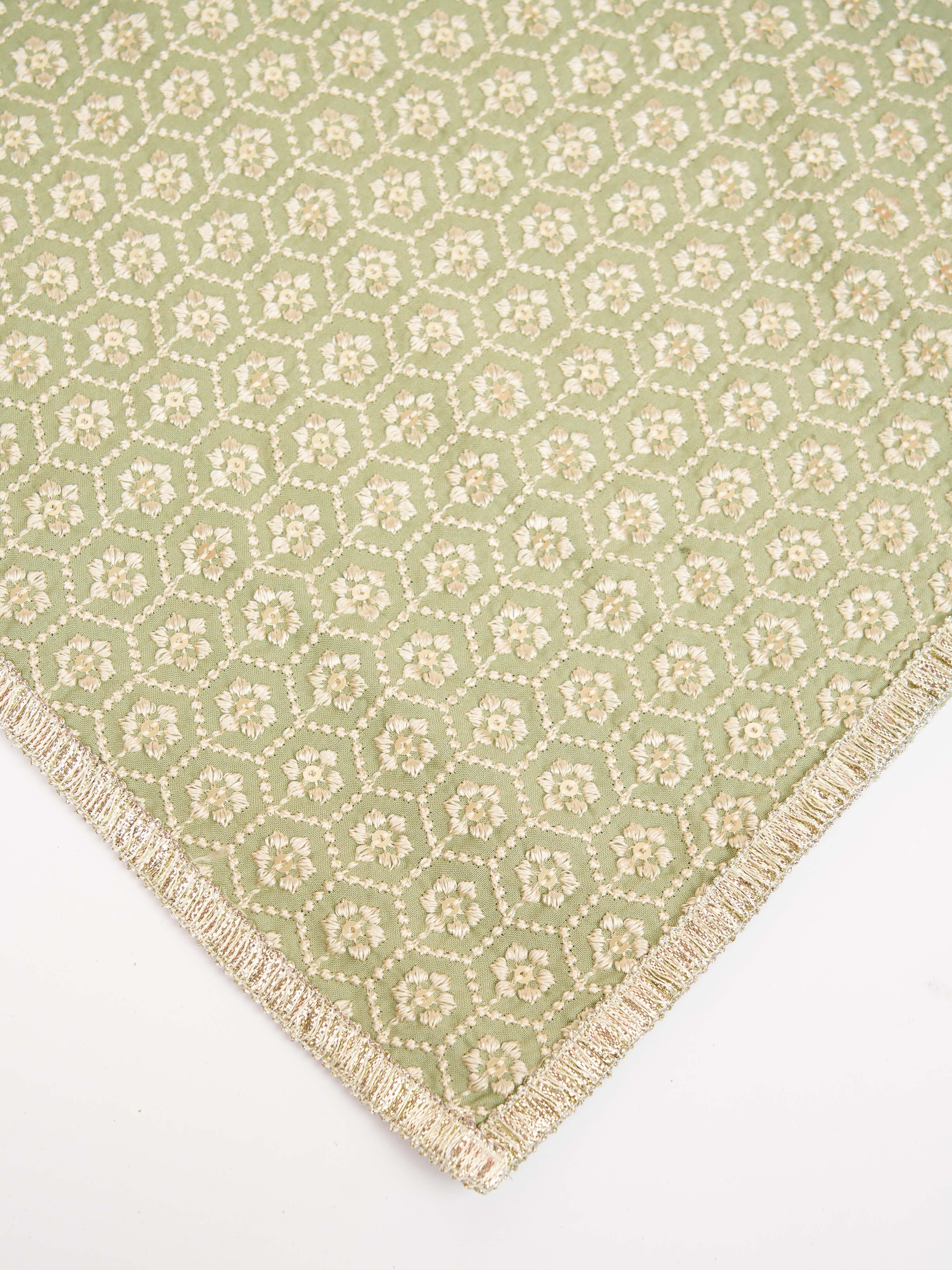 Men's Green Geometric Dupatta