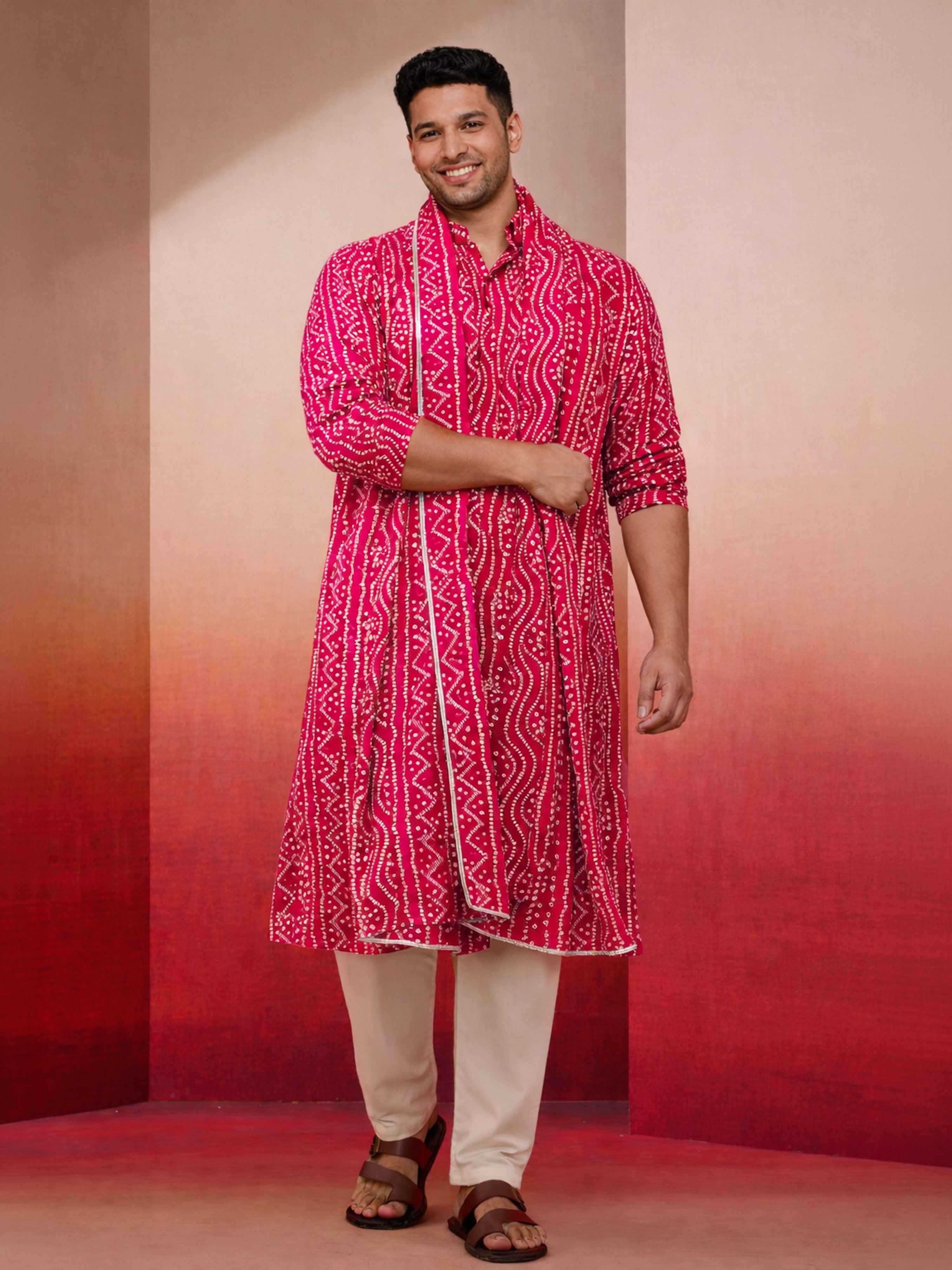 Men's Falsa Bandhani Dupatta
