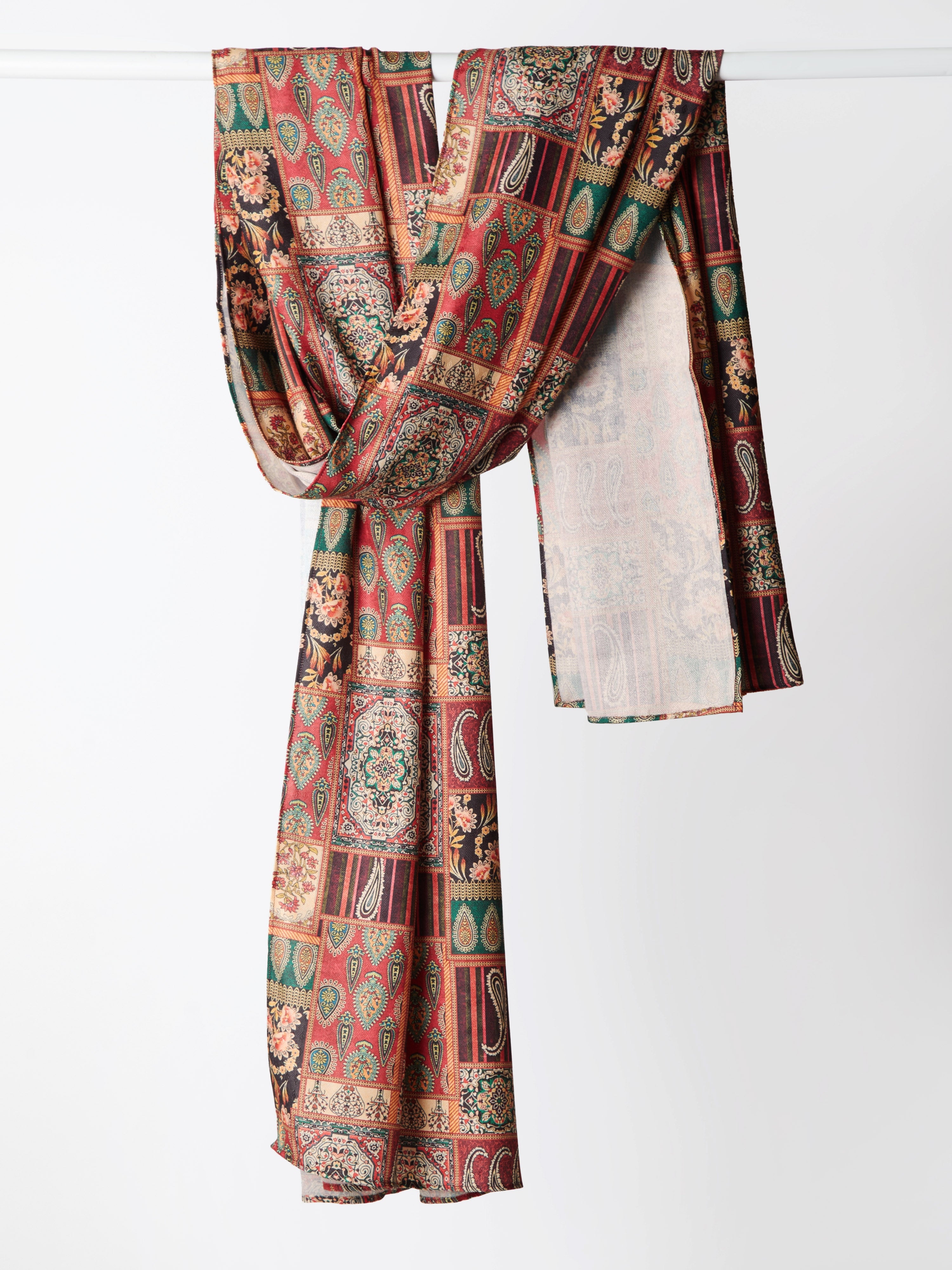Multicolor Cotton-Blend Geometric Printed Men's Dupatta