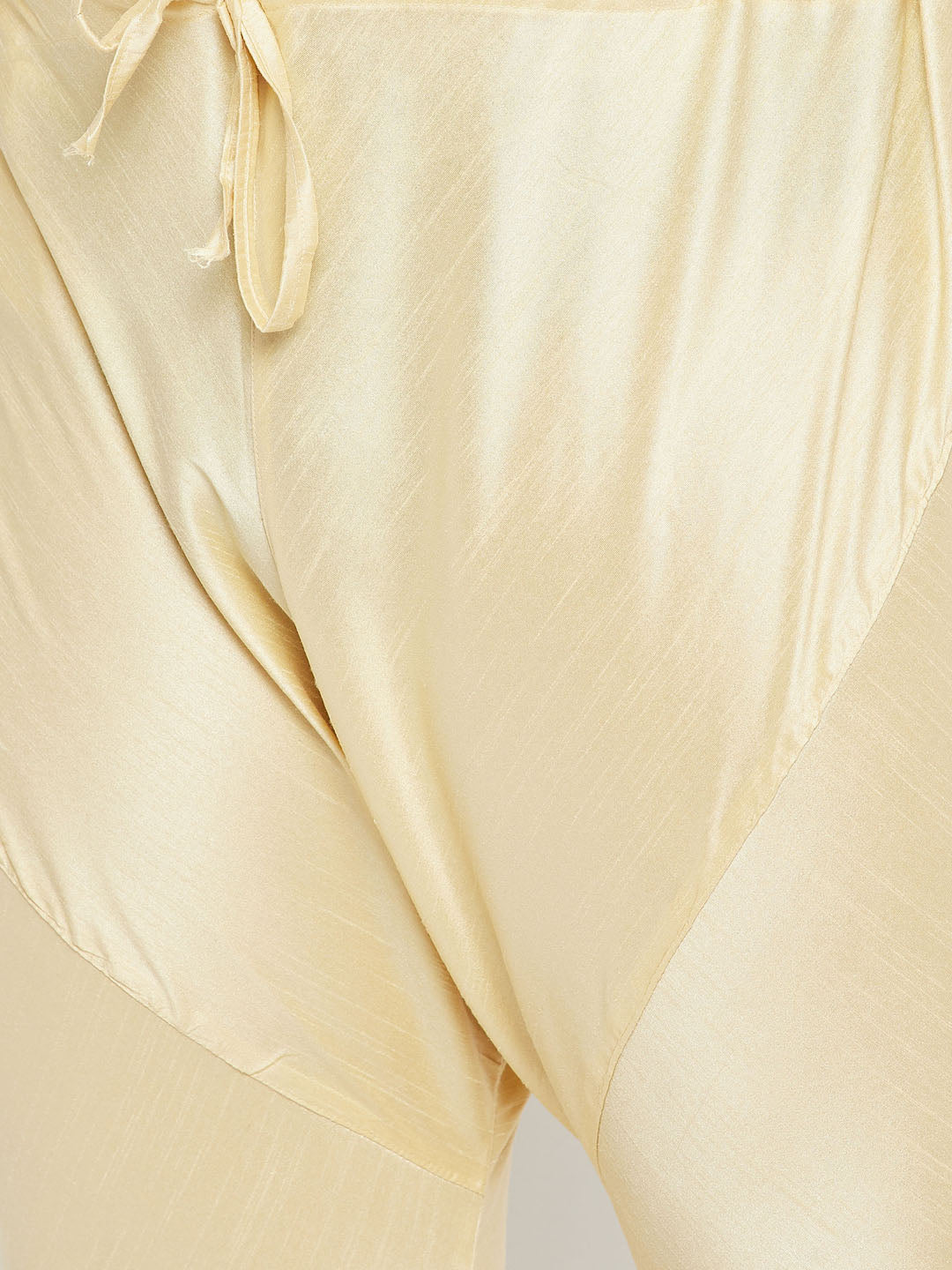 Plus Men's Gold Silk Blend Kurta, Pyjama