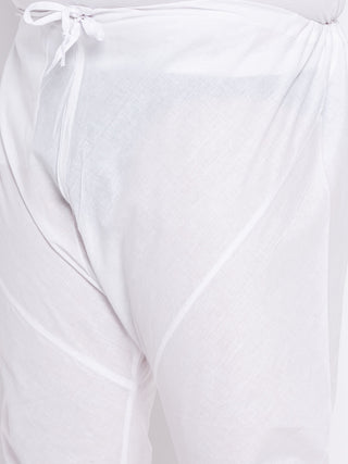 VASTRAMAY Men's Plus Size Grey Kurta And White Pyjama Set
