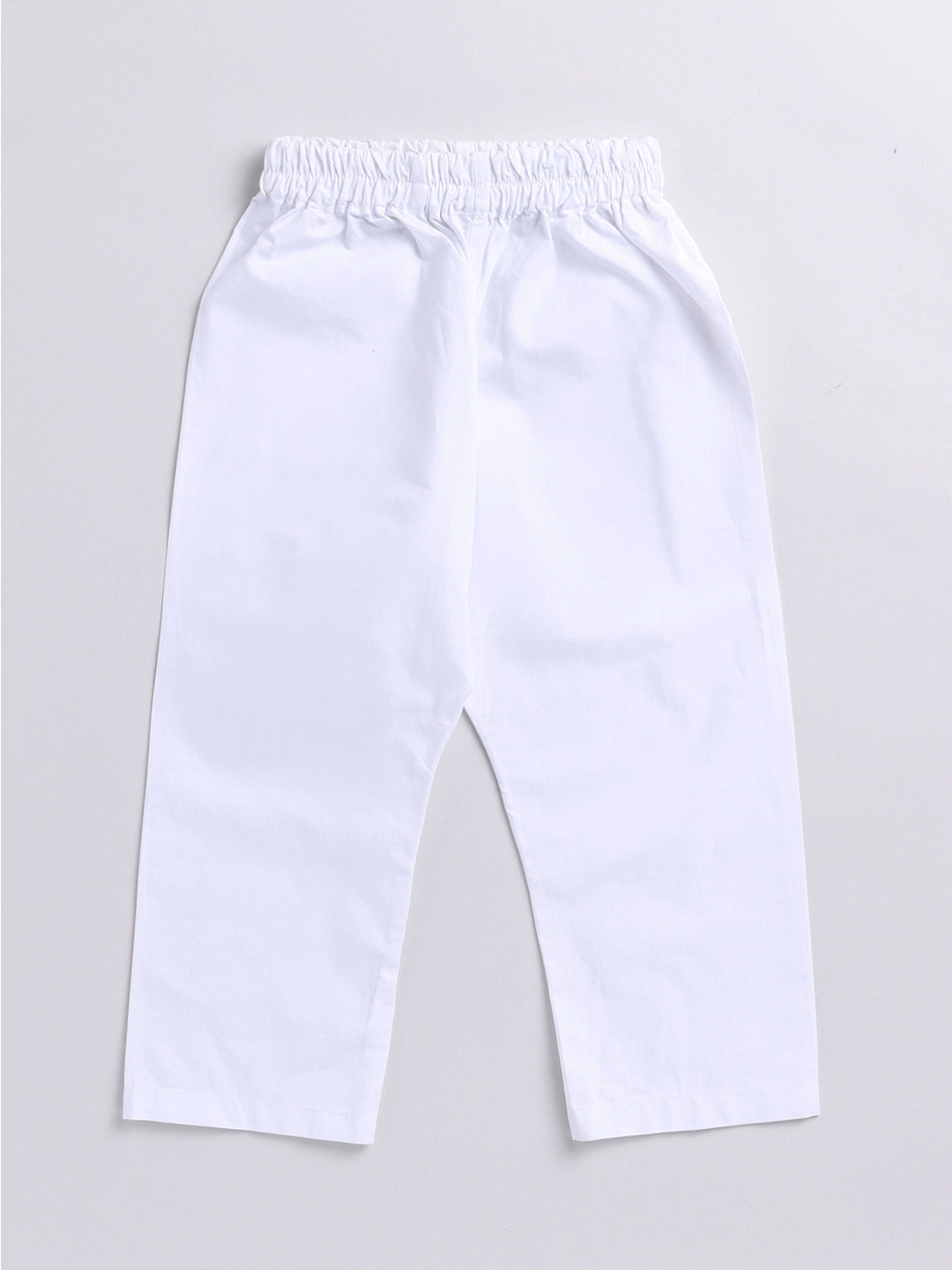 Infant Boy's Pink And White Cotton Kurta Pyjama Set