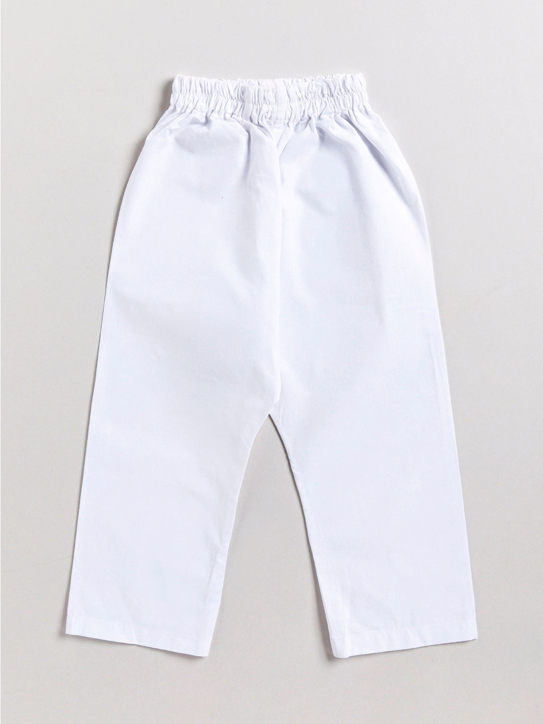 Infant Boy's Yellow And White Cotton Kurta Pyjama Set