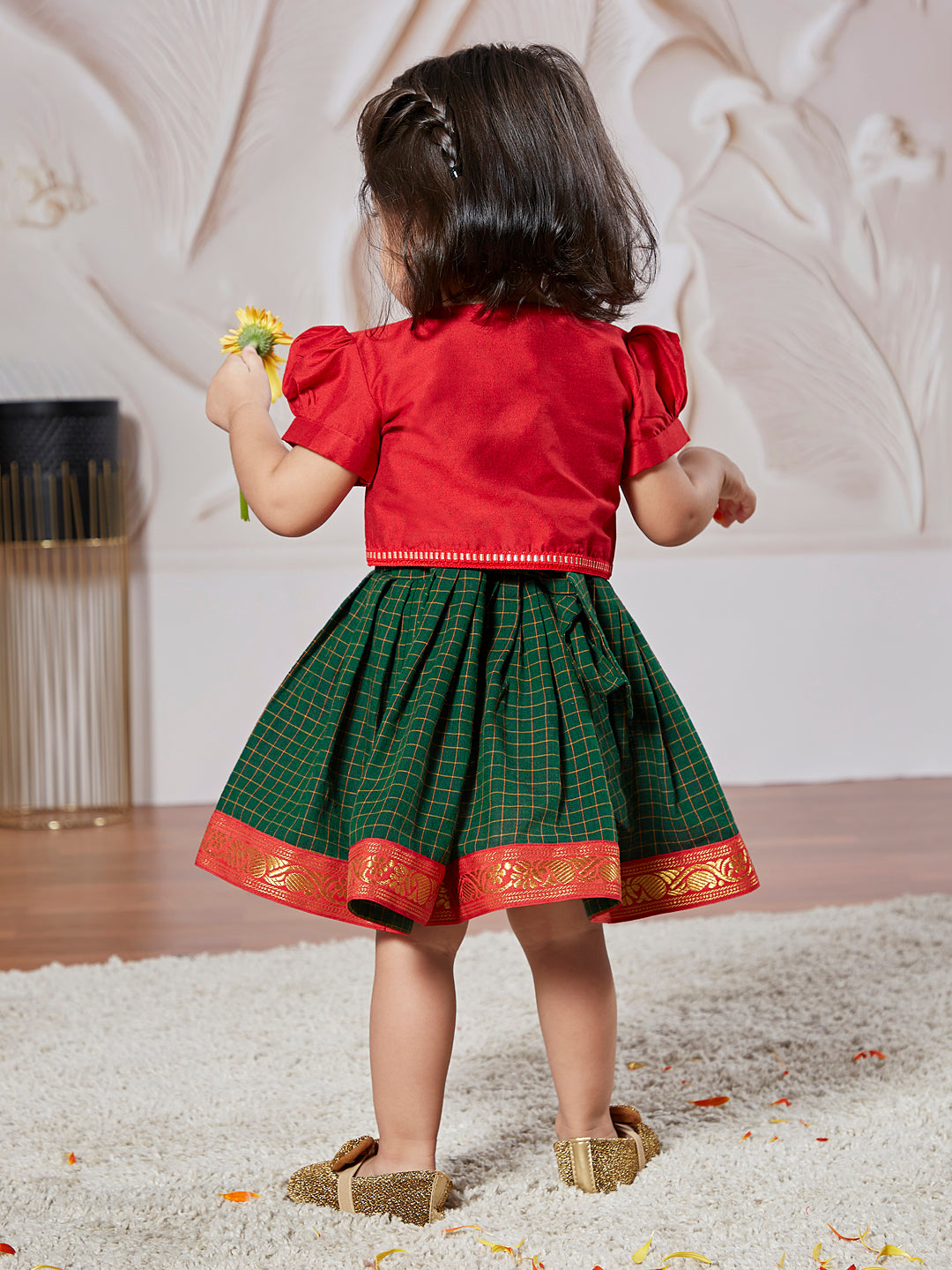 Girl's' Green Dress With Jacket