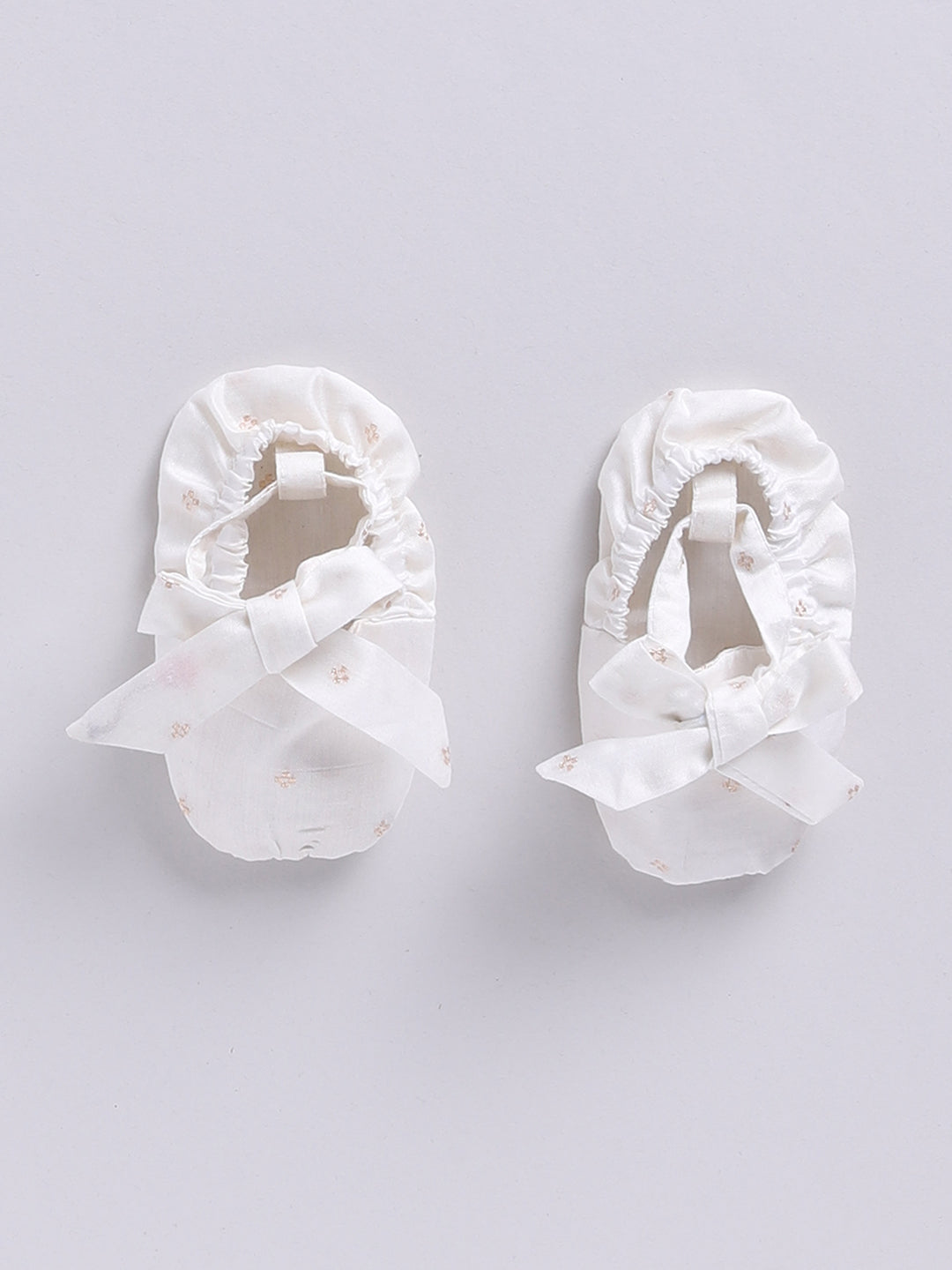 Girl's' White Frock, Shoe And Head Band