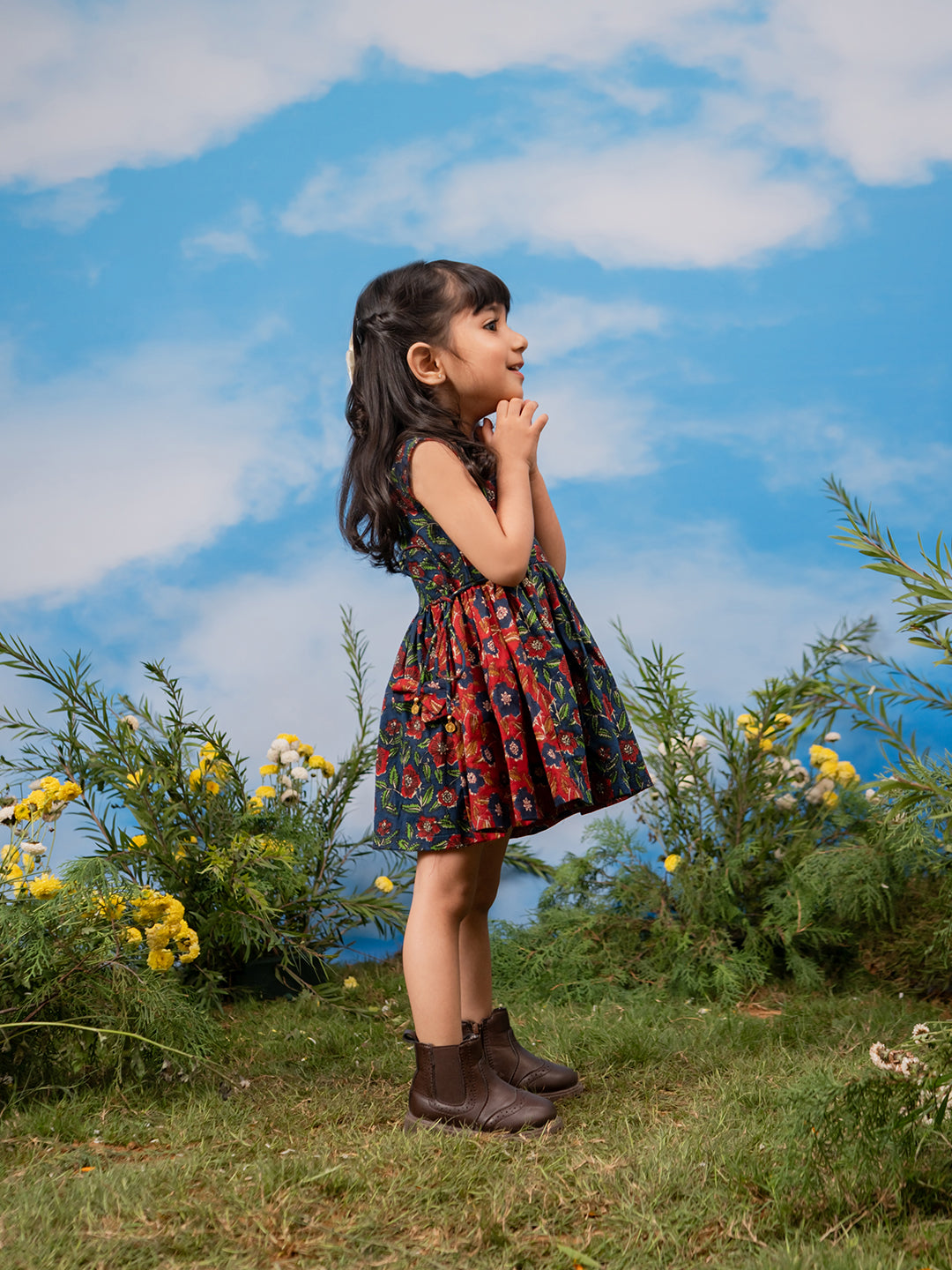 Girl's' Navy Blue Dress